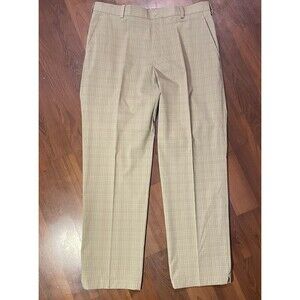 Nike Golf Tech Pants Men’s 36x32 Khaki Plaid Performance 335935-235 Chino Fitdry